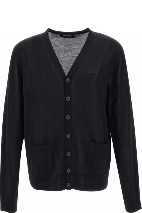 Dsquared2 Sweaters for Men Dsquared2 Crew-neck Wool Tricot Cardigan