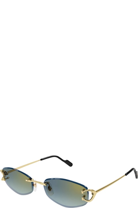 Cartier Eyewear Eyewear for Women Cartier Eyewear Cartier Ct0467s Décor C Classique 003 Gold Green Sunglasses