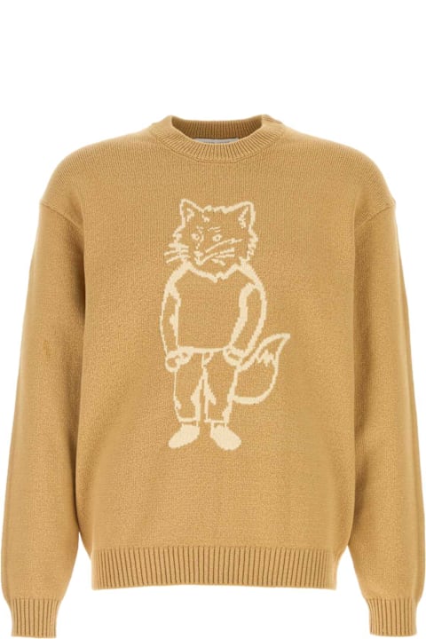 Maison Kitsuné لـ Kids Maison Kitsuné Ochre Cotton Blend Sweater