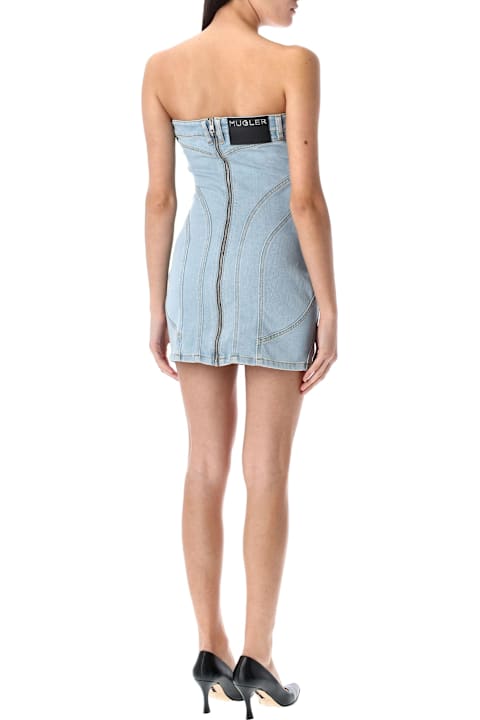 Mugler for Men Mugler Spiral Denim Bustier Dress
