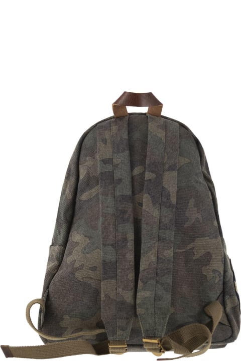 Bags for Men Polo Ralph Lauren Camouflage Canvas Backpack With Tiger