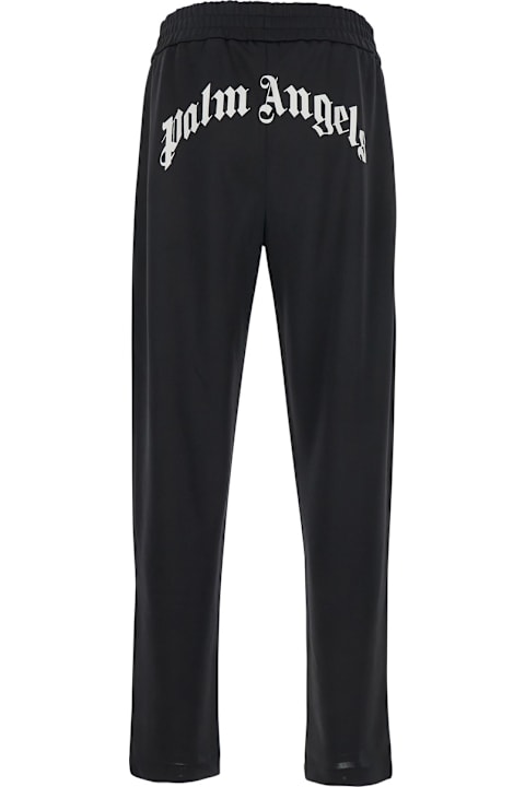Palm Angels Pants for Men Palm Angels Black Pants With Lettering Logo Printed On The Back In Tech Fabric Man