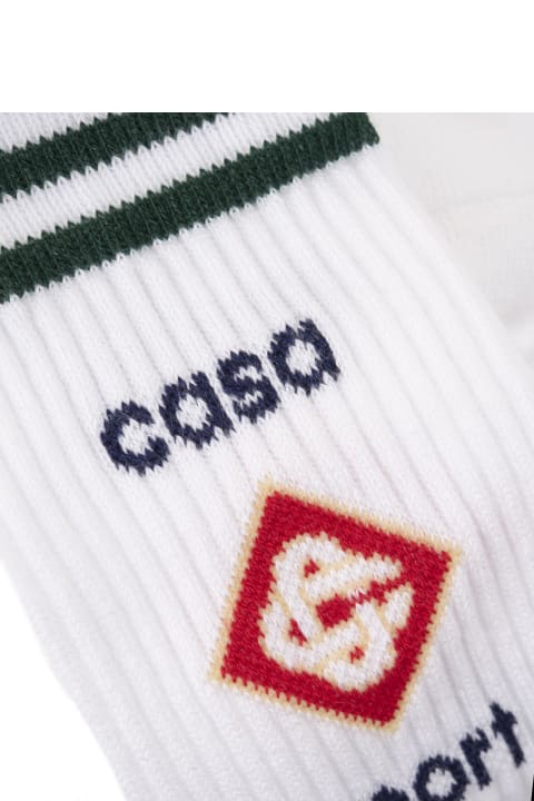 Casablanca Underwear & Nightwear for Women Casablanca White Socks With Logo And Stripes
