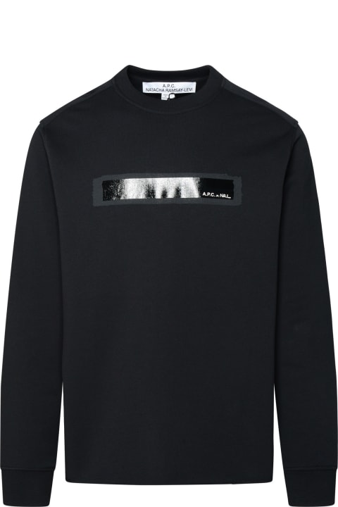 A.P.C. Men A.P.C. Black Cotton Sweatshirt