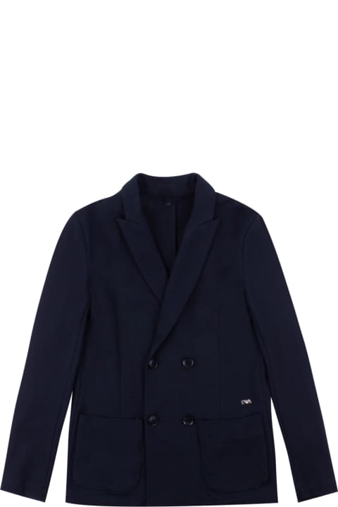 Emporio Armani Coats & Jackets for Boys Emporio Armani Double Breasted Cotton Jacket