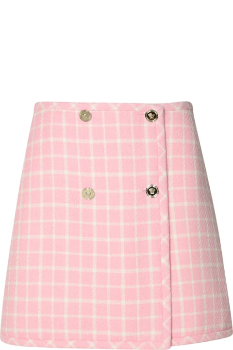 Versace Clothing for Women Versace Pink Virgin Wool Blend Miniskirt