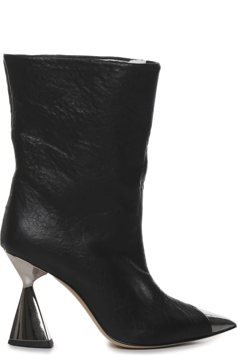 Ankle Boots With Contrasting Toe