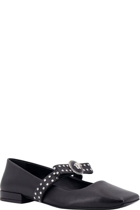 Versace Flat Shoes for Women Versace Gianni Ribbon Square-toe Ballet Flats