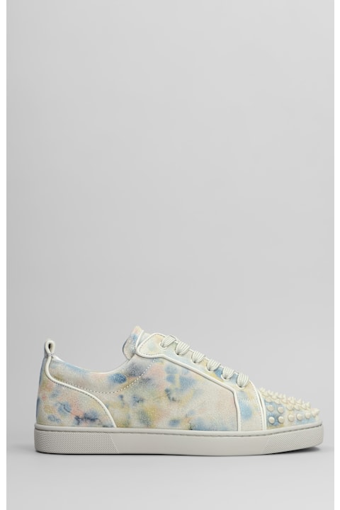 メンズ Christian Louboutinのシューズ Christian Louboutin Louis Junior Spikes Sneakers In Multicolor Suede