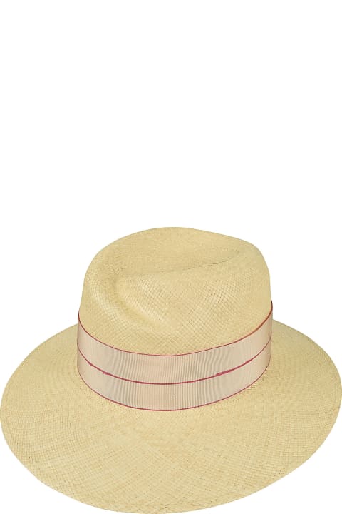 Borsalino Hats for Women Borsalino Bow Logo Woven Hat