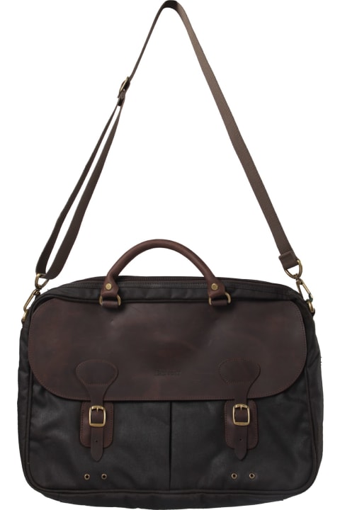 Barbour Shoulder Bags for Men Barbour Waxed Cotton And Leather Briefcase Barbour