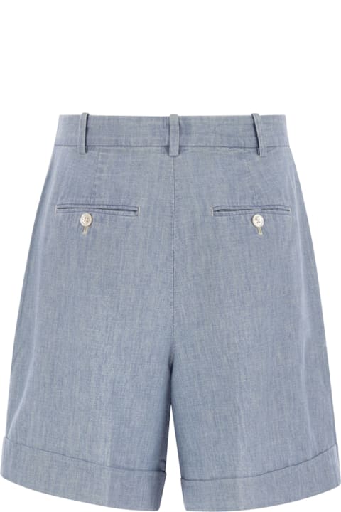 Polo Ralph Lauren Pants & Shorts for Women Polo Ralph Lauren Pleated Cotton Chambray Shorts