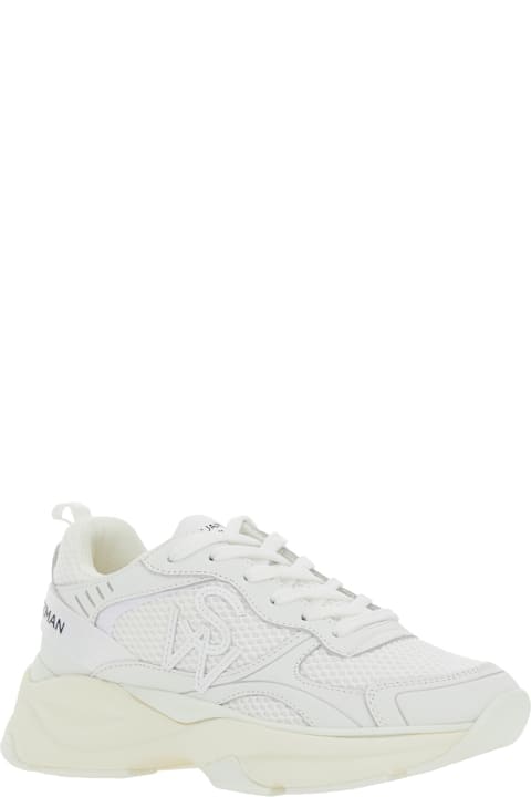 Stuart Weitzman Sneakers for Women Stuart Weitzman White Sneakers With Logo Embroidery On The Side And Logo Patch On The Heel In Leather And Mesh Woman