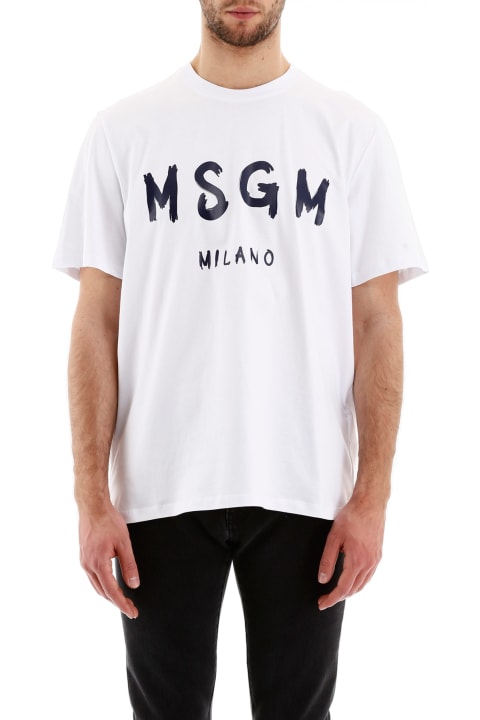 Fashion for Women MSGM Paint Brushed Logo T-shirt