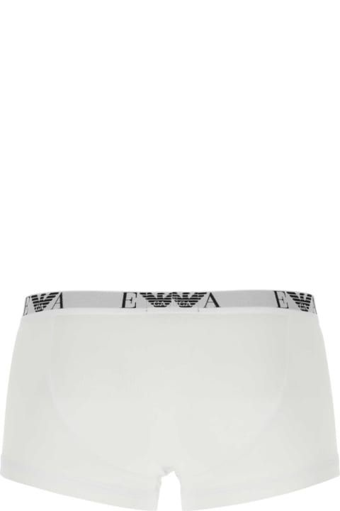 メンズ Emporio Armaniのアンダーウェア Emporio Armani White Stretch Cotton Boxer Set