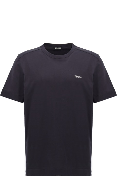 メンズ Zegnaのトップス Zegna Logo Embroidery T-shirt