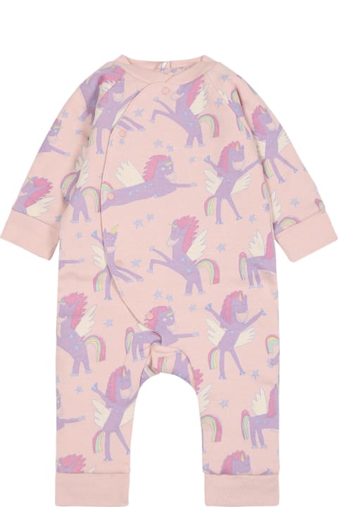 Bodysuits & Sets for Baby Girls Stella McCartney Kids Pink Babygrow For Baby Girl With Unicors
