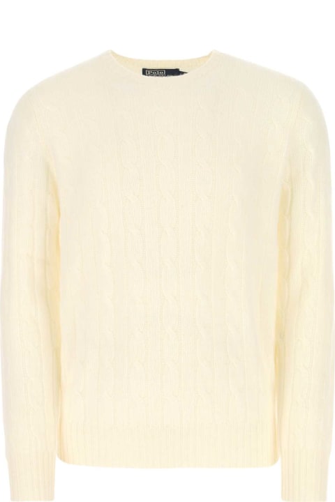 メンズ新着アイテム Polo Ralph Lauren Ivory Cashmere Sweater