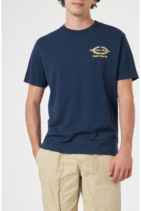 Homeware MC2 Saint Barth Man Cotton T-shirt With Magnum Marine & Saint Barth Front And Back Print | Magnum Marine Special Edition