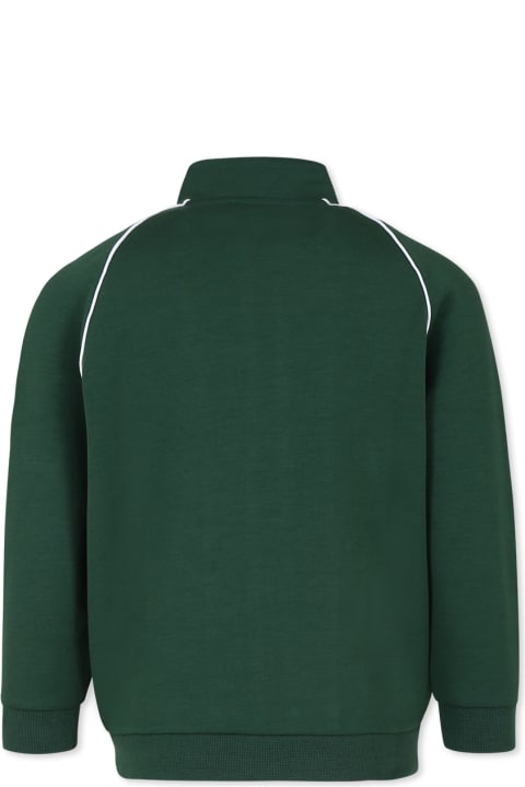 ボーイズ トップス Lacoste Green Sweatshirt For Boy With Crocodile