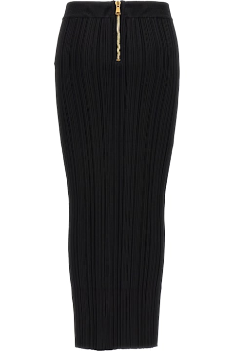 Balmain Skirts for Women Balmain Pleated Midi Skirt