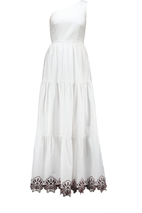 Amotea Dresses for Women Amotea Leonor In White Cotton With Cut-out Flowers