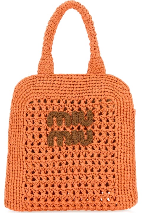 Totes for Women Miu Miu Orange Crochet Handbag