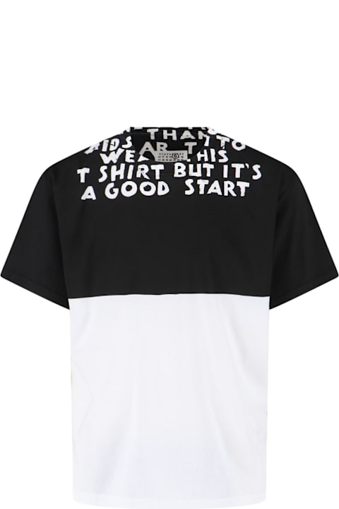 أدوات منزلية MM6 Maison Margiela Two-tone Logo T.shirt