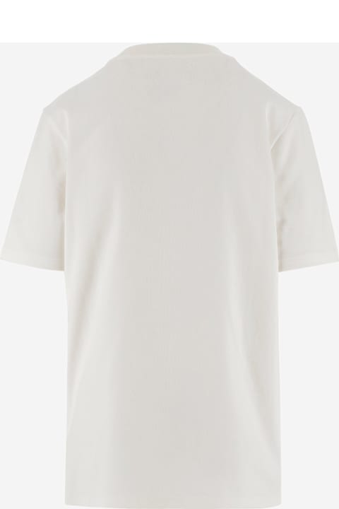 Jil Sander Topwear for Women Jil Sander Cotton T-shirt With Leaf Brooch