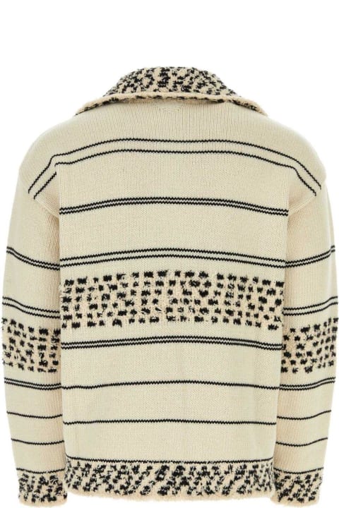 Sweaters for Men Bottega Veneta Striped Polo Sweater
