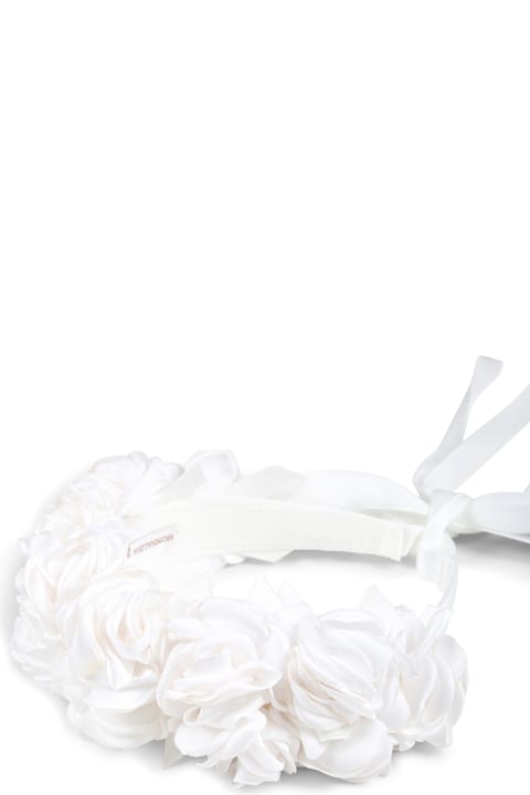 Homeware Monnalisa White Headband For Girl With Flowers