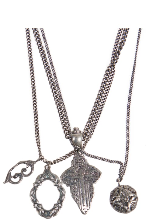 Silver Necklace With Charms