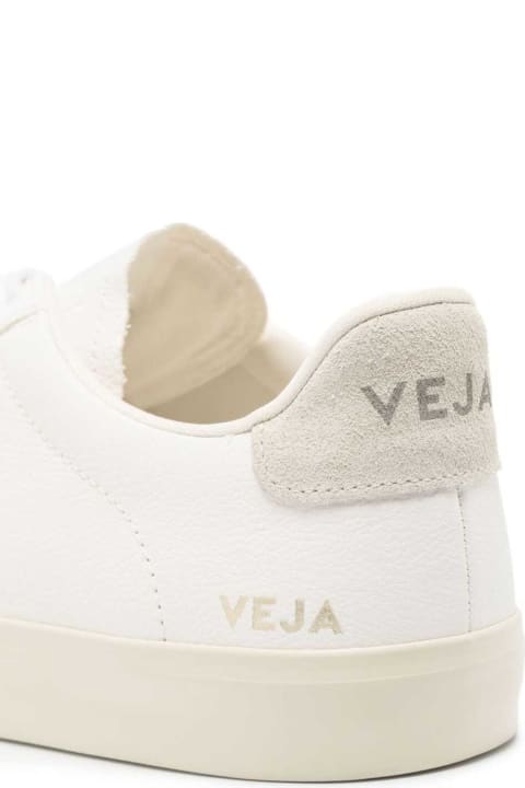 Shoes for Women Veja White Low-top Sneakers With Logo Patch In Leather Man Veja