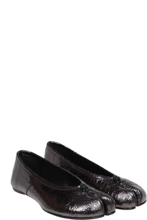 Maison Margiela High-Heeled Shoes for Women Maison Margiela 'ballet' Black Shiny Leather Ballet Flats