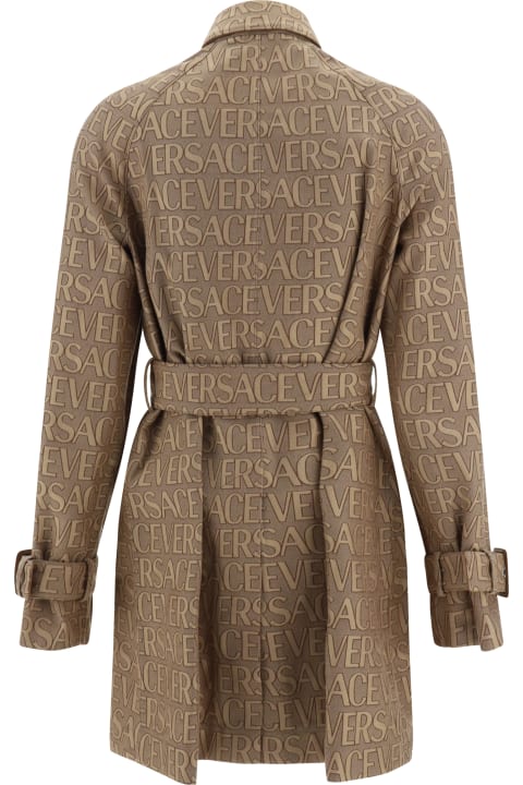 ウィメンズ Versaceのコート＆ジャケット Versace Brown Cotton Blend Trench Coat