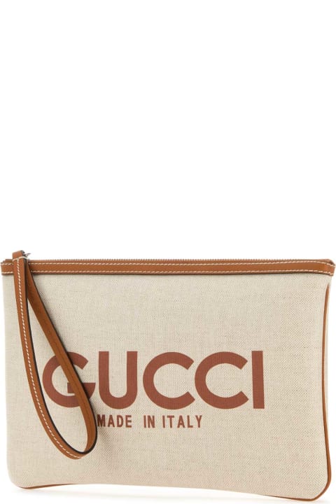 Bags Sale for Women Gucci Sand Canvas Pouch