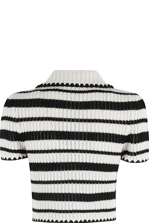 self-portrait Sweaters for Women self-portrait Striped Crochet Top