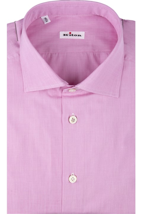 Shirts for Men Kiton Pink Poplin Shirt