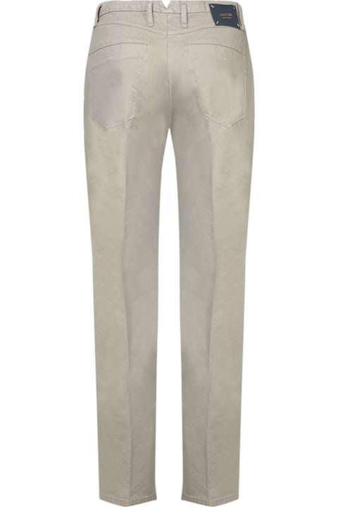 Incotex Clothing for Men Incotex Tailored Taupe Cotton Trousers