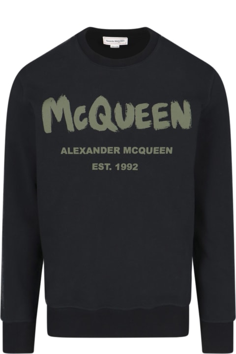 メンズ Alexander McQueenのフリース＆ラウンジウェア Alexander McQueen Logo Crewneck Sweatshirt