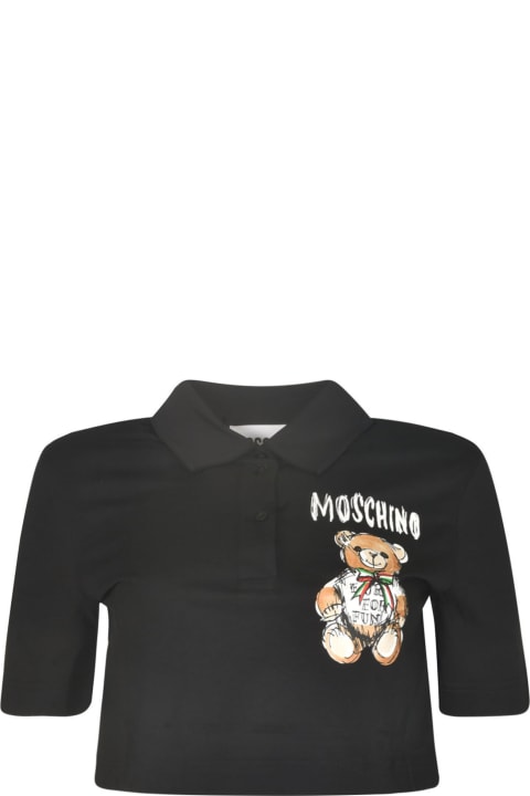 ウィメンズ トップス Moschino Bear Cropped Polo Shirt