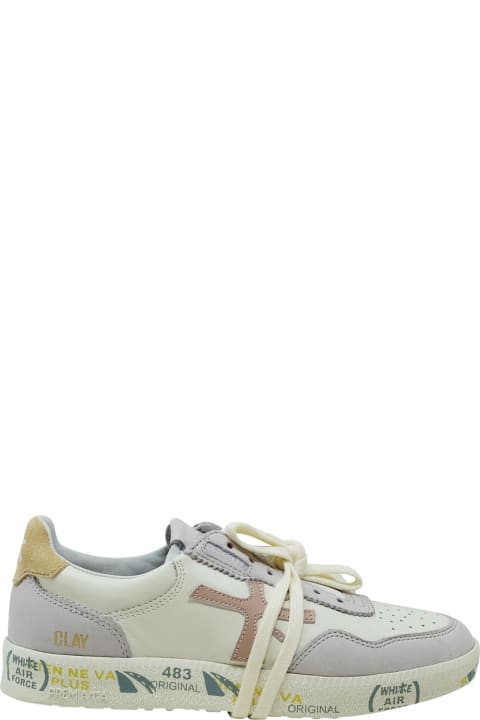 Fashion for Women Premiata Premiata Clayd White And Lilac Leather Sneakers