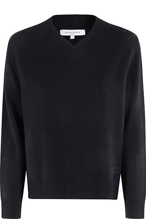 Maison Kitsuné for Kids Maison Kitsuné Merino Wool Comfort V-neck Jumper