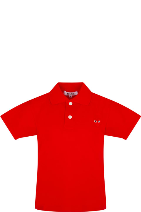 Red Polo T-shirt For Kids With Logo