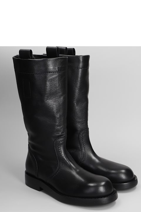 Ann Demeulemeester Boots for Women Ann Demeulemeester Bente Low Heels Boots In Black Leather