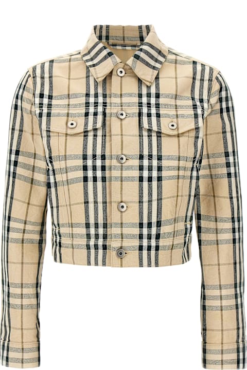 ウィメンズ トップス Burberry Check Denim Jacket