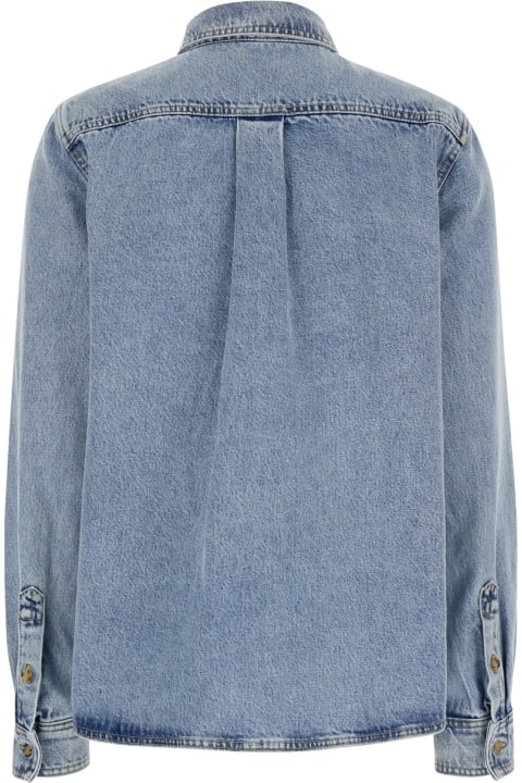 Topwear for Women Totême Light Blue Shirt With Patch Pocket In Denim Woman