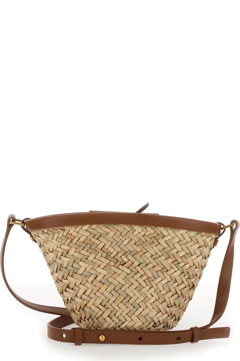 Bags for Women Pinko 'love Summer' Beige Bucket Bag In Raffa Woman