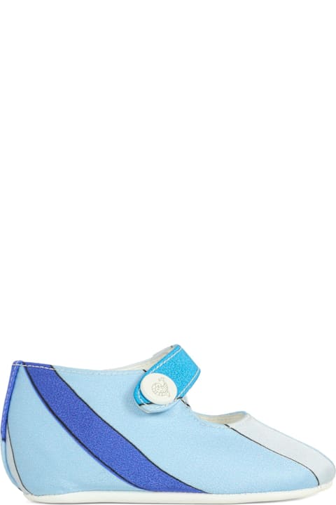 Homeware Pucci Blue Ballet Flats For Baby Girl With Print