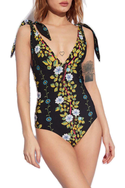 Summer Dress Code for Women Etro Floral Printed One-piece Swimsuit